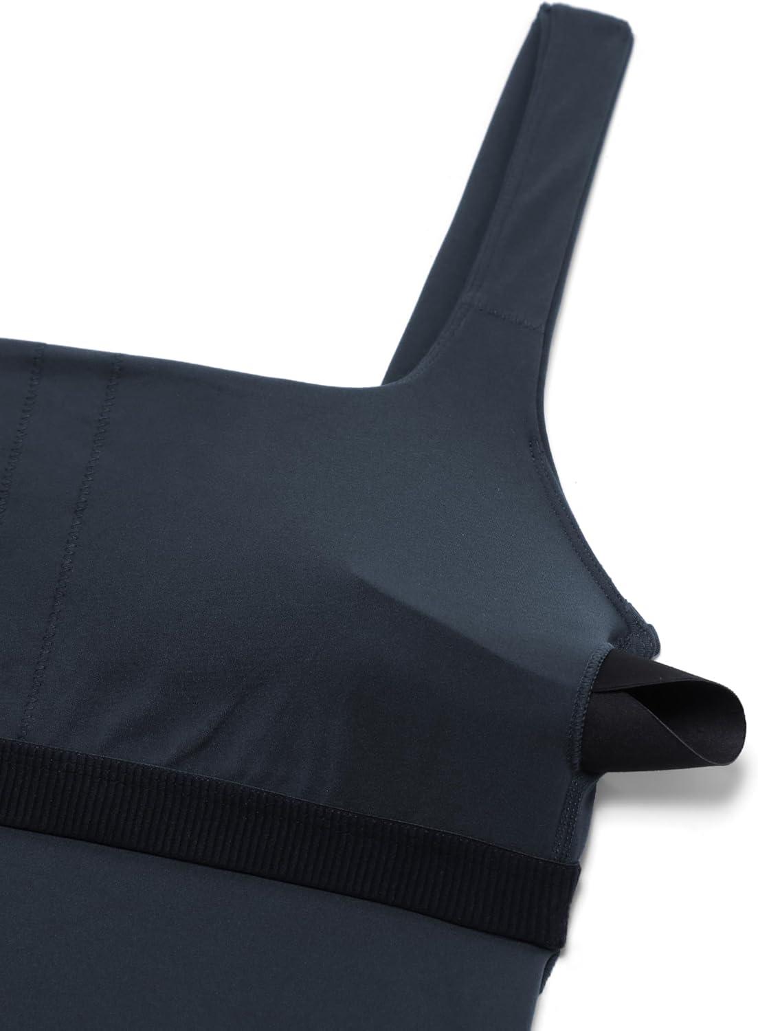 imageCRZ YOGA Butterluxe Maternity Square Neck Tank Tops Ruched Sleeveless Womens Pregnancy Yoga Tee Shirt with Built in BraTrue Navy