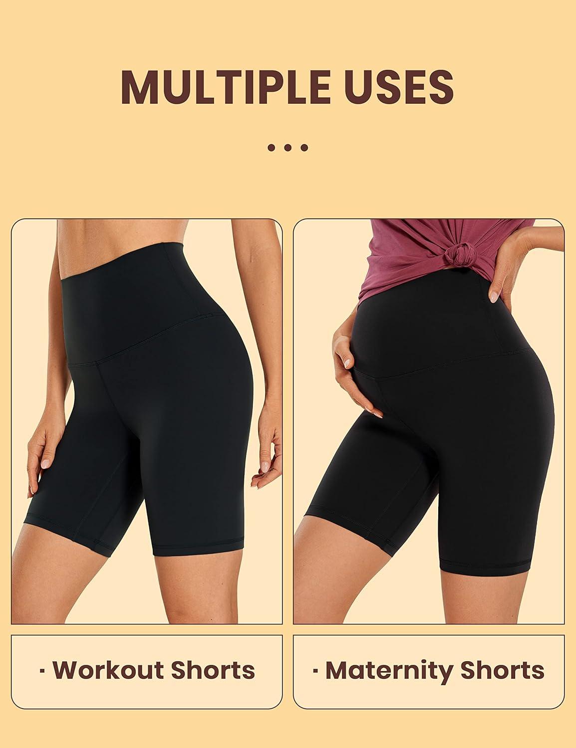 imageCRZ YOGA Butterluxe Super High Waist Biker Shorts 6quot Yoga Workout Womens Buttery Soft Over BellyBlack