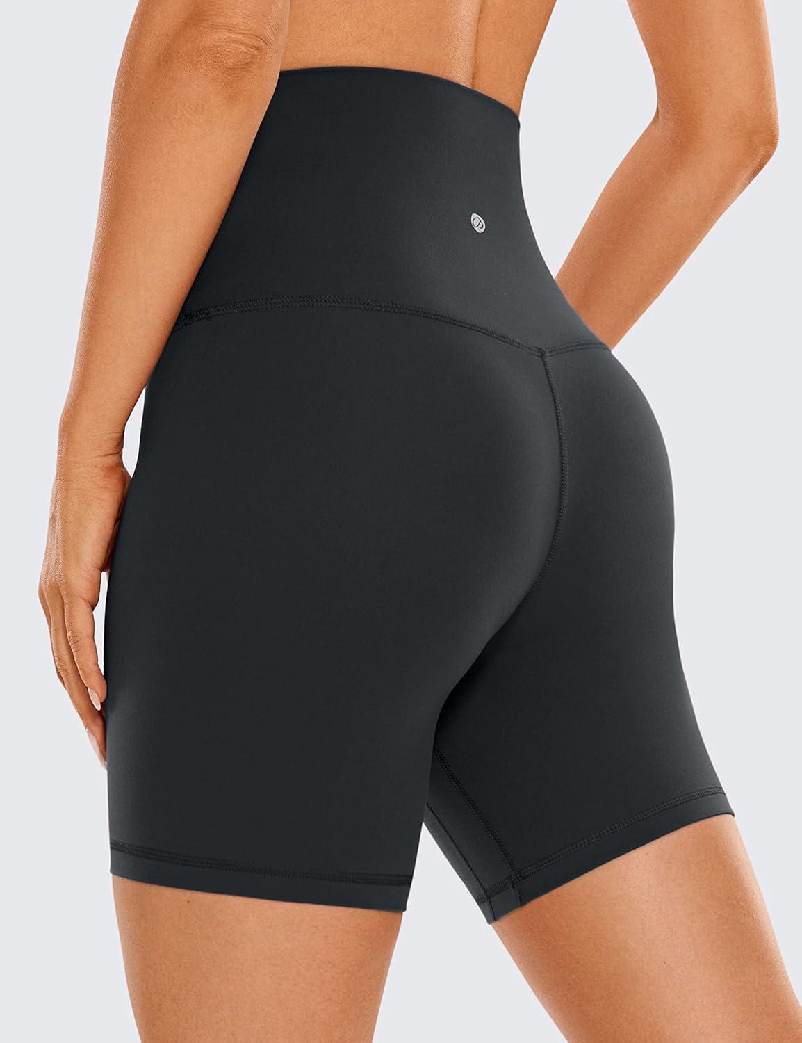 imageCRZ YOGA Butterluxe Super High Waist Biker Shorts 6quot Yoga Workout Womens Buttery Soft Over BellyMelanite
