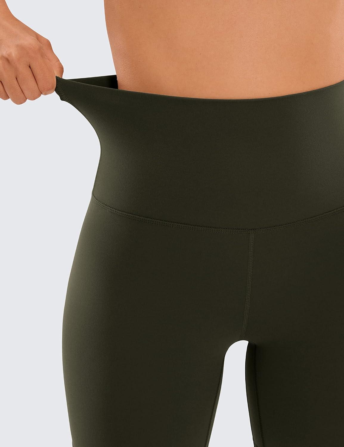 imageCRZ YOGA Butterluxe Super High Waist Biker Shorts 6quot Yoga Workout Womens Buttery Soft Over BellyOlive Green