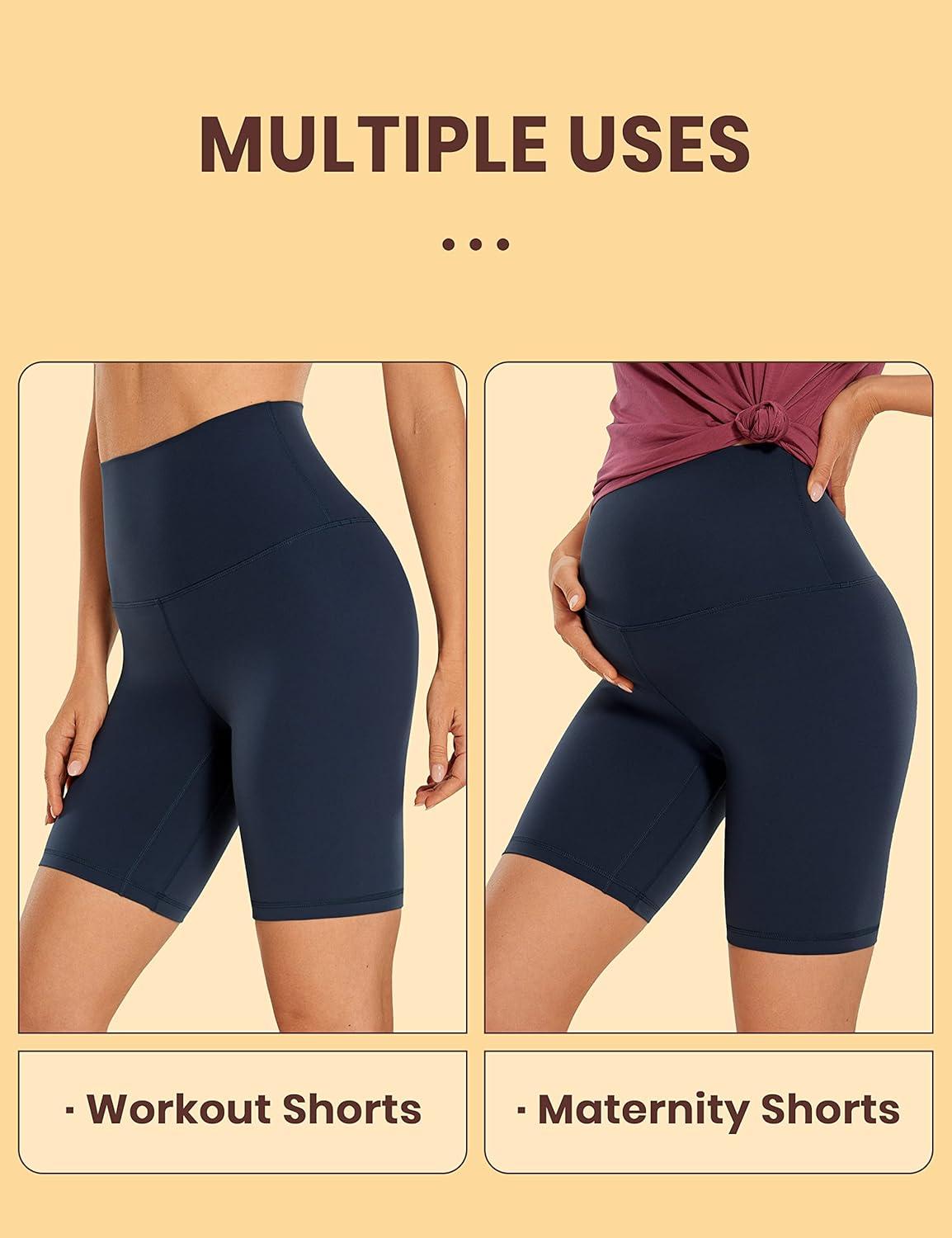 imageCRZ YOGA Butterluxe Super High Waist Biker Shorts 6quot Yoga Workout Womens Buttery Soft Over BellyTwilight Blue