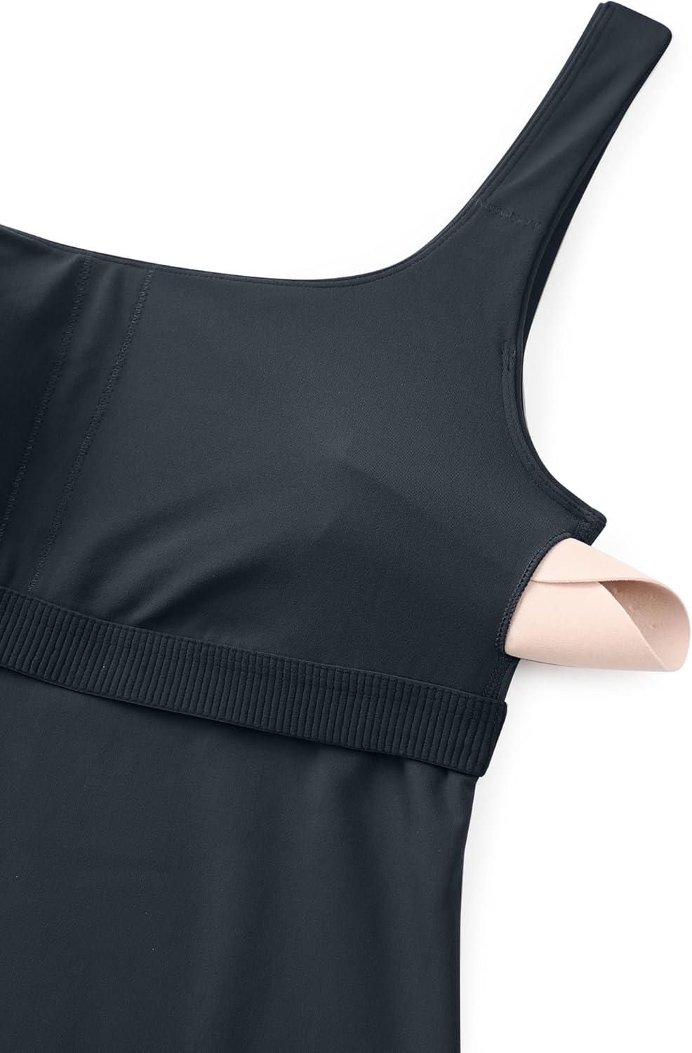 imageCRZ YOGA Butterluxe U Neck Tank Tops for Women Padded Athletic Workout Camisole Crop Tops with Built in BraTrue Navy