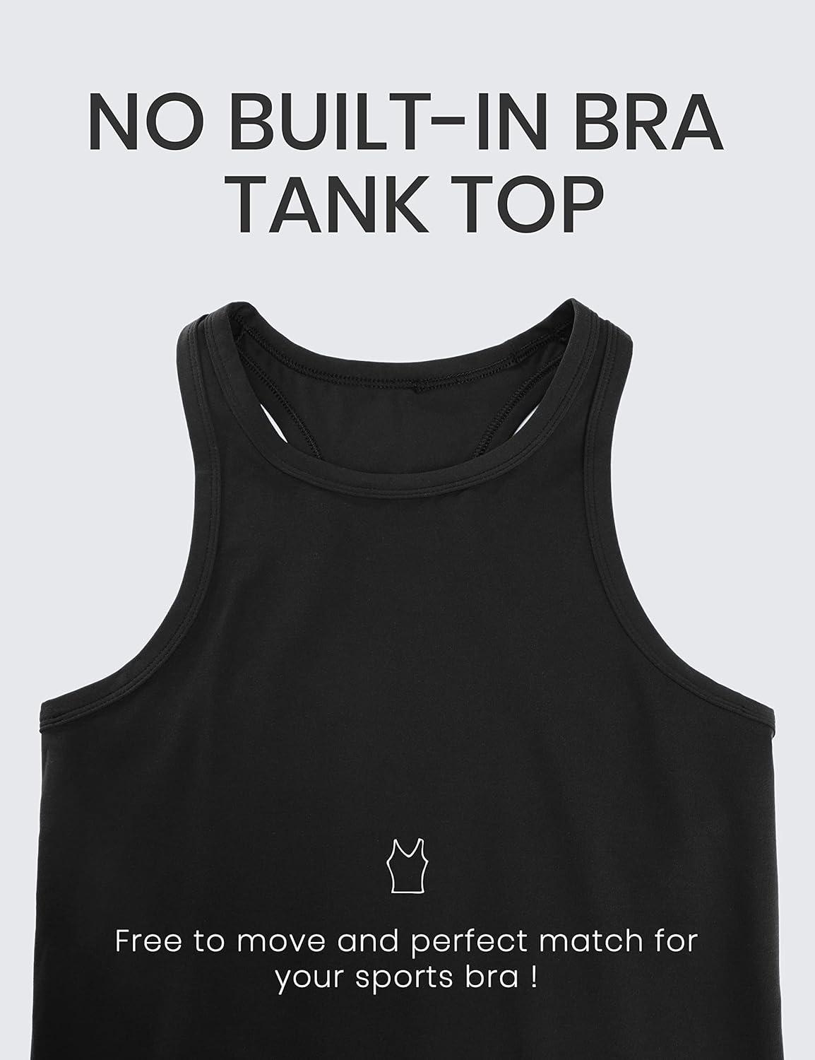 imageCRZ YOGA Butterluxe Womens Workout Racerback Sleeveless Tops High Neck Athletic Camisole Tanks Running Gym Yoga ShirtsBlack