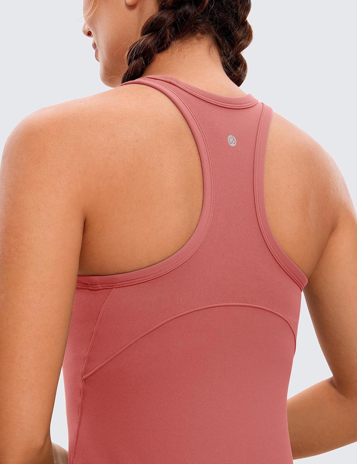 imageCRZ YOGA Butterluxe Womens Workout Racerback Sleeveless Tops High Neck Athletic Camisole Tanks Running Gym Yoga ShirtsBriar Rose
