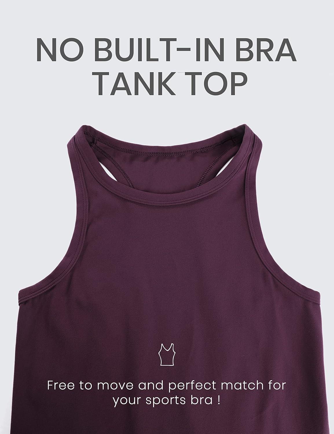 imageCRZ YOGA Butterluxe Womens Workout Racerback Sleeveless Tops High Neck Athletic Camisole Tanks Running Gym Yoga ShirtsDeep Purple