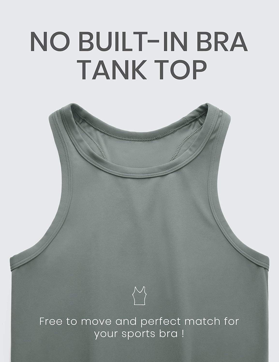 imageCRZ YOGA Butterluxe Womens Workout Racerback Sleeveless Tops High Neck Athletic Camisole Tanks Running Gym Yoga ShirtsGrey Sage