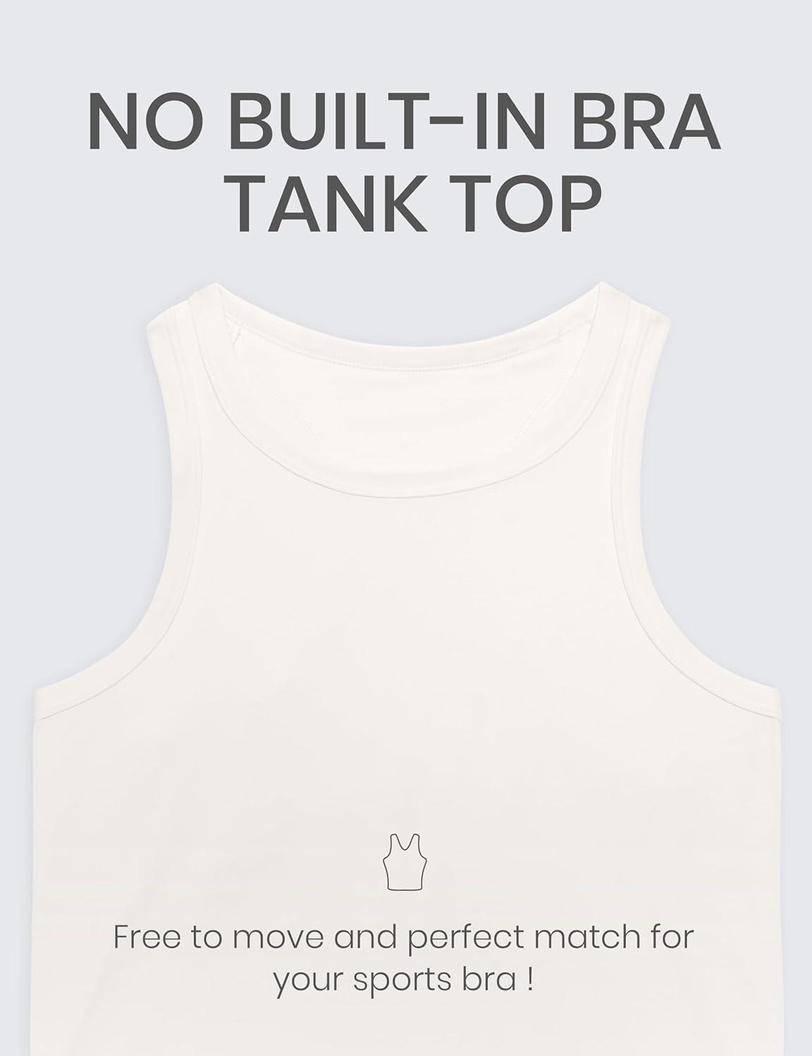 imageCRZ YOGA Butterluxe Womens Workout Racerback Sleeveless Tops High Neck Athletic Camisole Tanks Running Gym Yoga ShirtsMilky White Bone