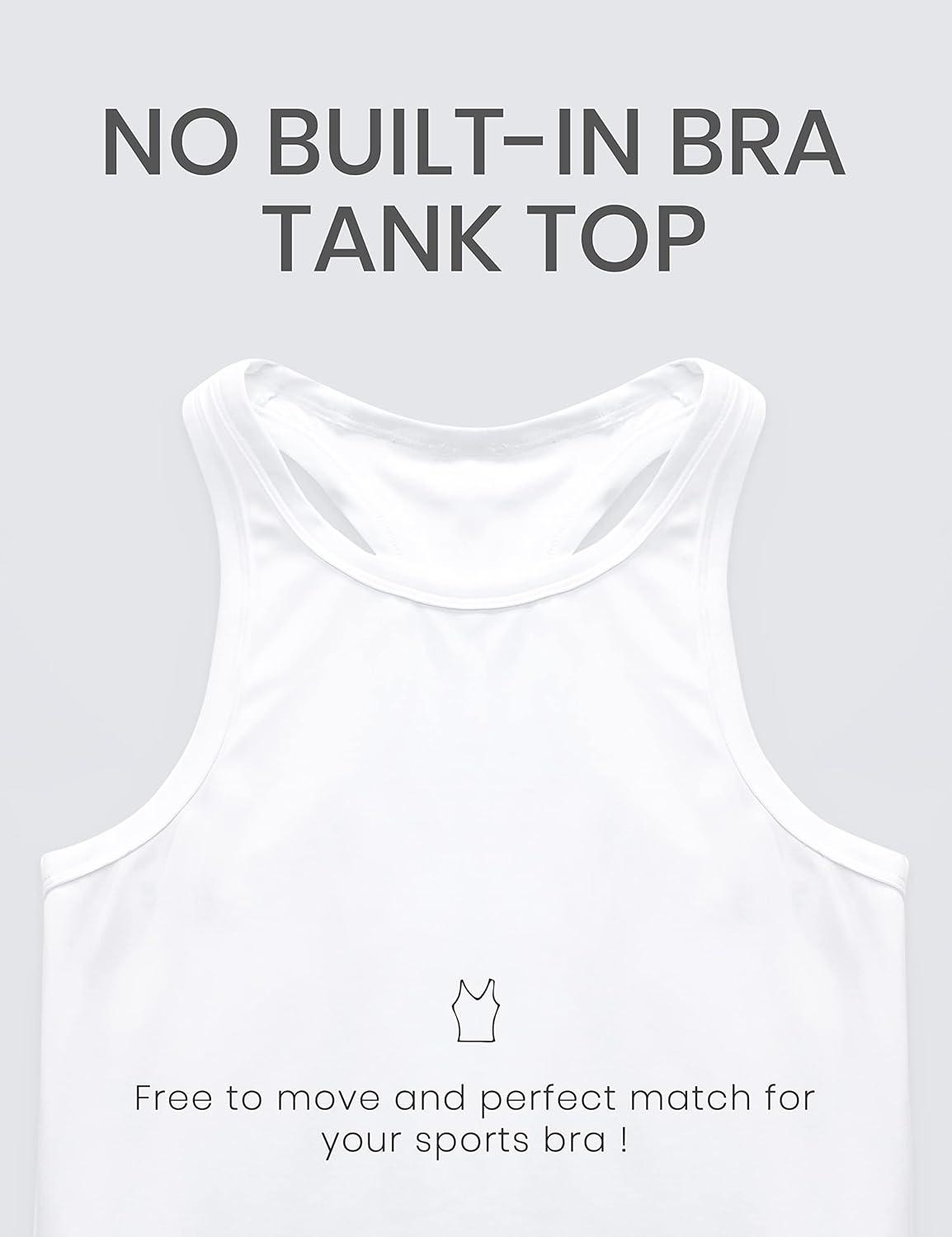 imageCRZ YOGA Butterluxe Womens Workout Racerback Sleeveless Tops High Neck Athletic Camisole Tanks Running Gym Yoga ShirtsWhite