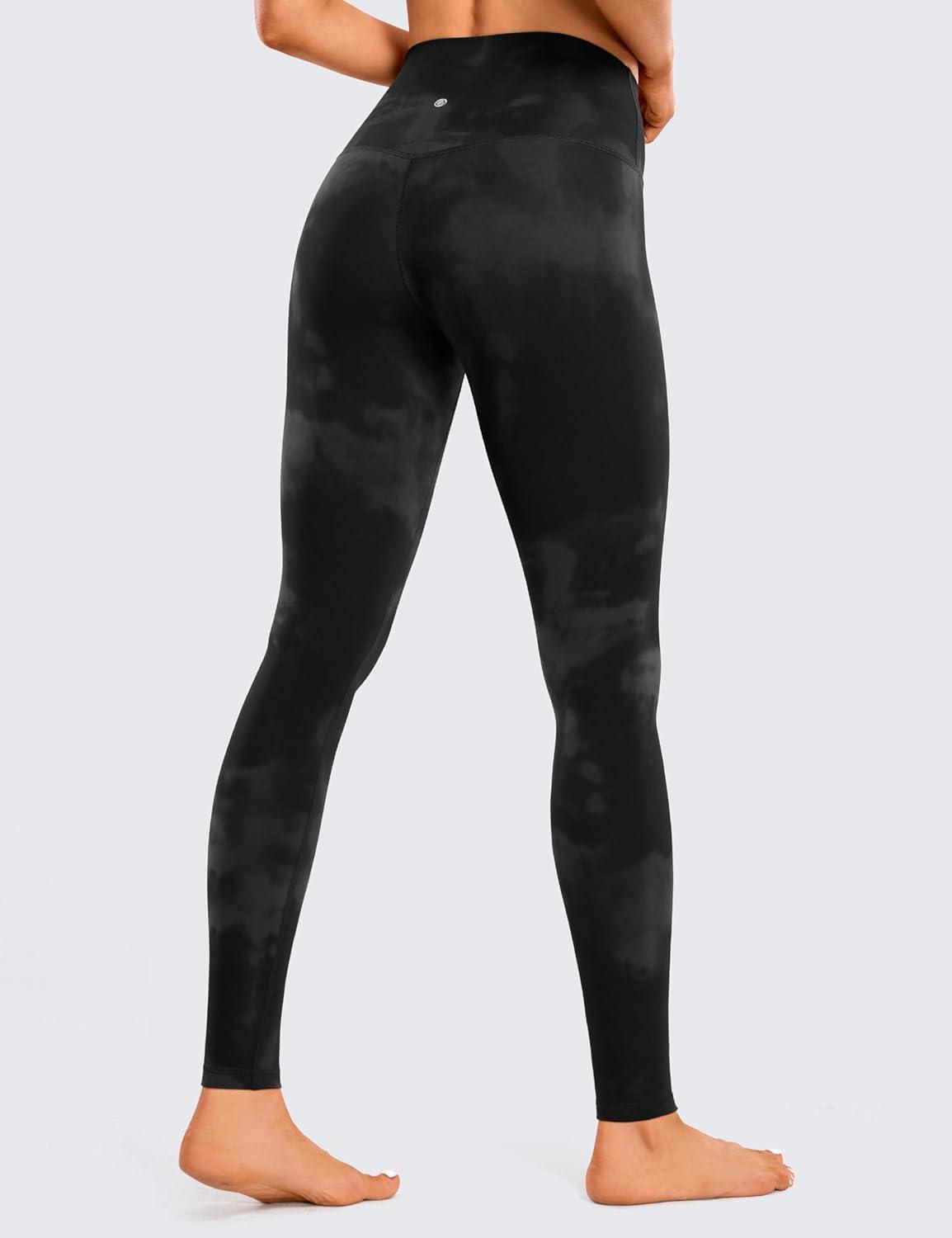 imageCRZ YOGA Butterluxe Yoga Leggings 31quot Extra Long High Waisted Workout Lounge Pants for Tall WomenBlack Tie Dye Flowers