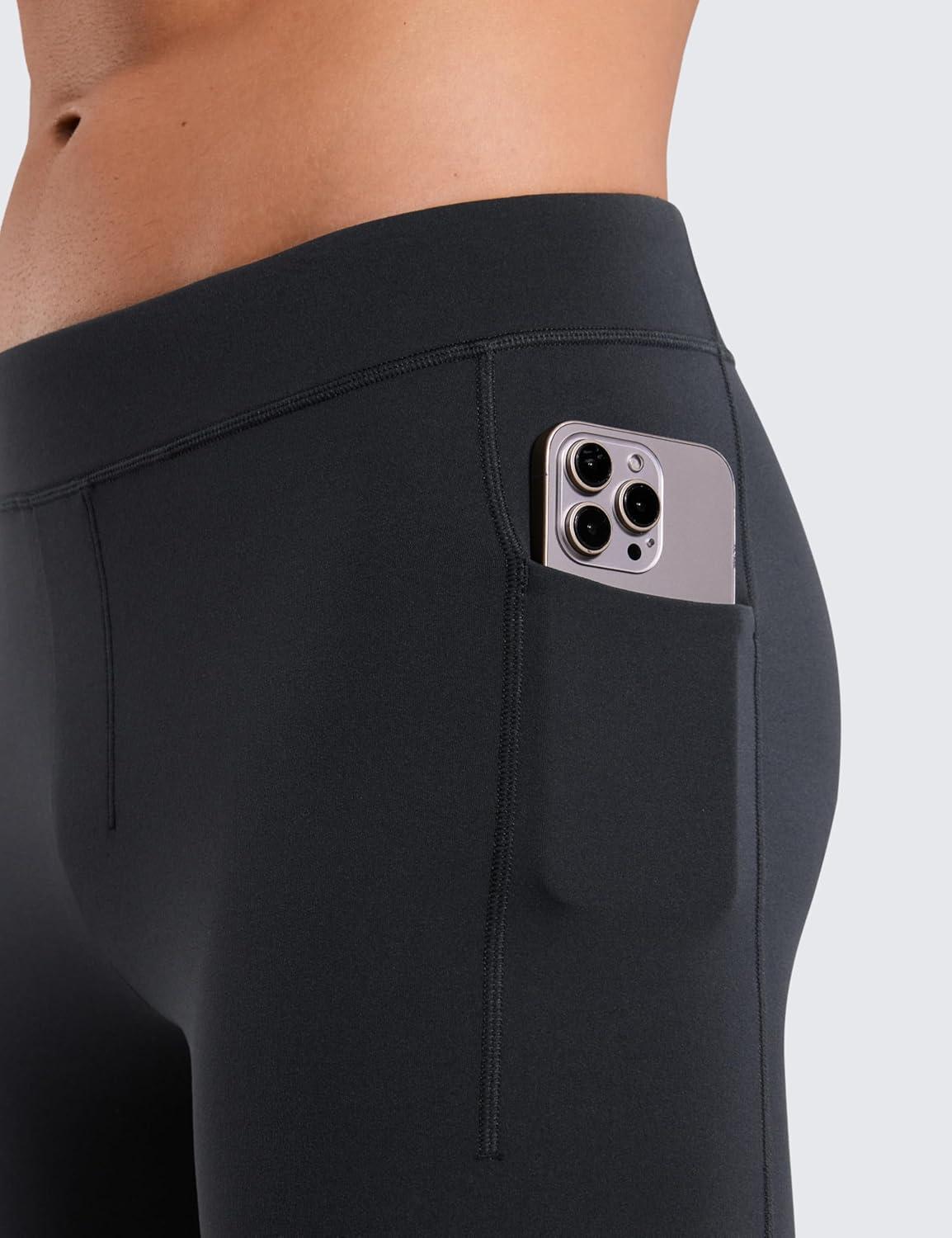 imageCRZ YOGA Butterluxe Yoga Leggings for Men 27quot Buttery Soft Yoga Workout Running Tights Pants with PocketsBlack