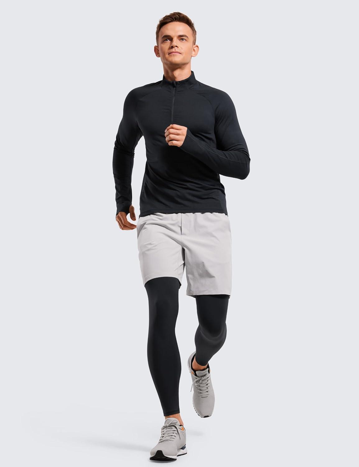 imageCRZ YOGA Butterluxe Yoga Leggings for Men 27quot Buttery Soft Yoga Workout Running Tights Pants with PocketsBlack