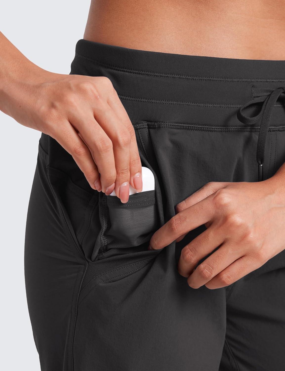 imageCRZ YOGA Casual Workout Jogger for Women 285quot Tapered Lightweight Stretch Athletic Outdoor Pants with PocketsInk Gray