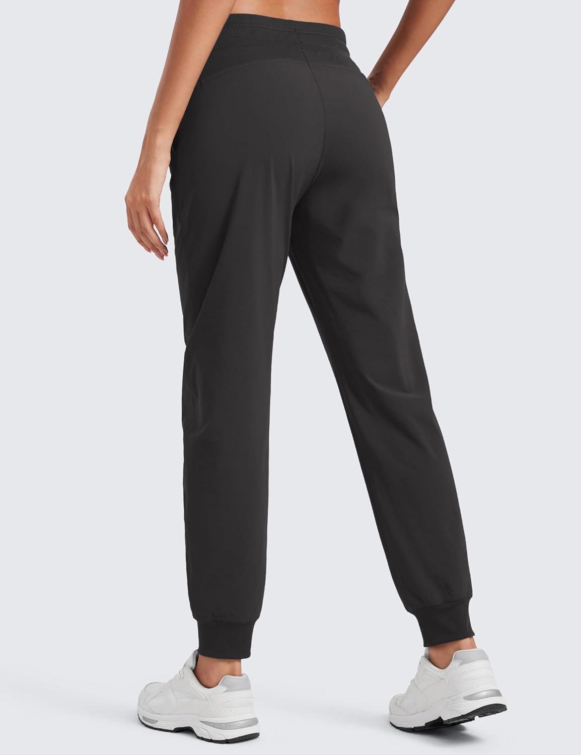 imageCRZ YOGA Casual Workout Jogger for Women 285quot Tapered Lightweight Stretch Athletic Outdoor Pants with PocketsInk Gray