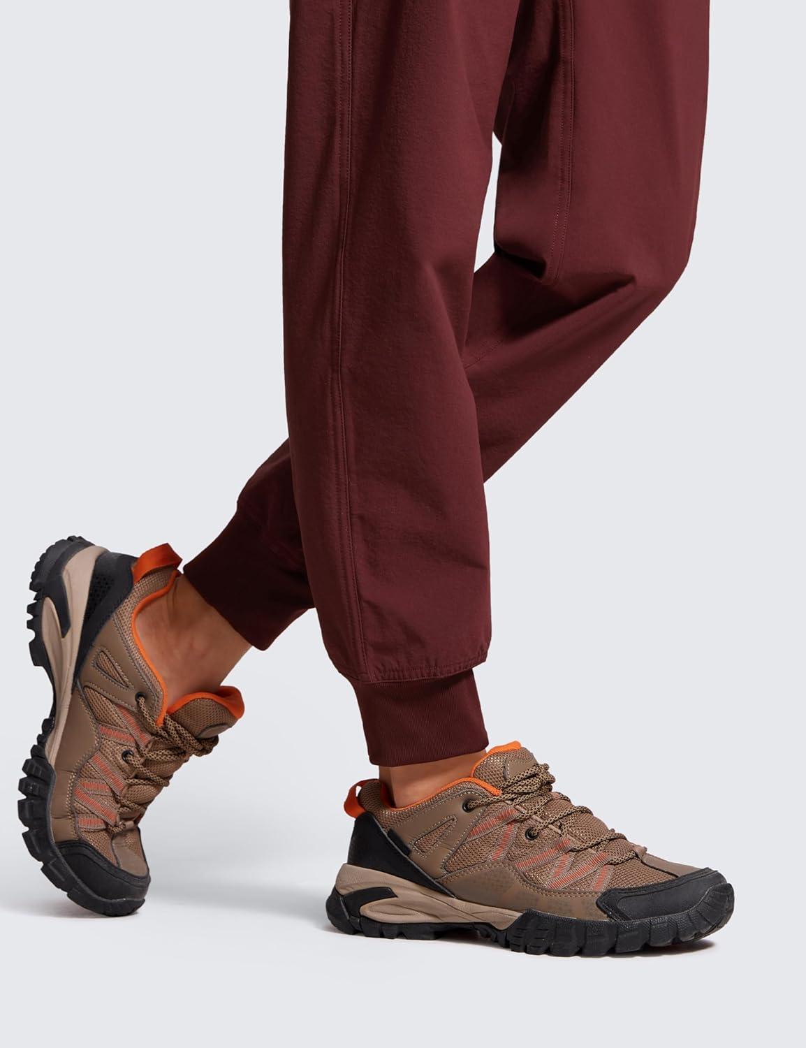 imageCRZ YOGA Casual Workout Jogger for Women 285quot Tapered Lightweight Stretch Athletic Outdoor Pants with PocketsRed Merlot