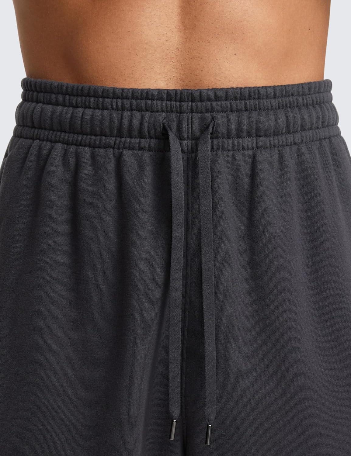 imageCRZ YOGA Cotton Fleece Lined Relaxed Sweatpants for Men 32quot Loose Lounge Casual Bottom Sweat Pants with Zipper PocketMysterious Grey