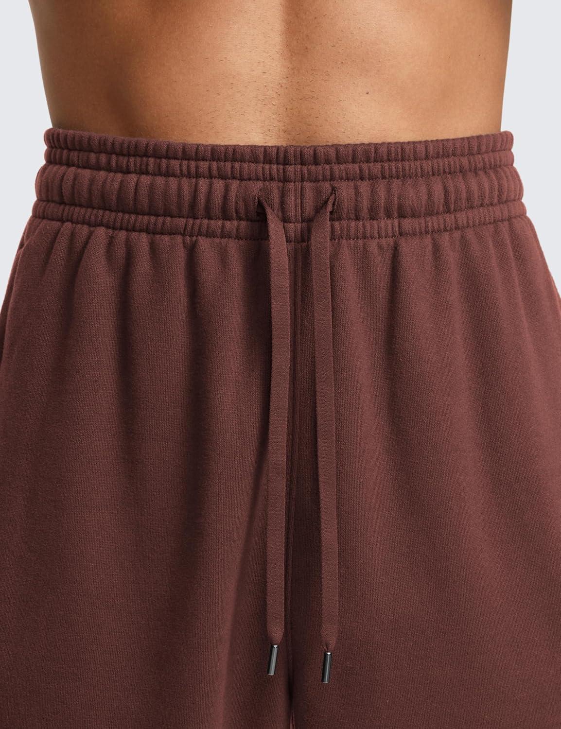 imageCRZ YOGA Cotton Fleece Lined Relaxed Sweatpants for Men 32quot Loose Lounge Casual Bottom Sweat Pants with Zipper PocketTaupe