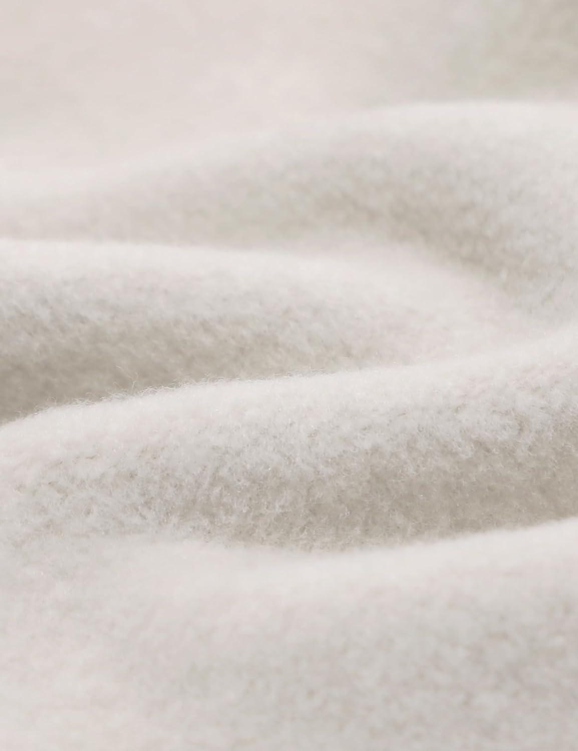 imageCRZ YOGA Cotton Fleece Lined Sweatpants Women High Waisted Warm Casual Lounge Jogger Pants with PocketsMilky White Bone