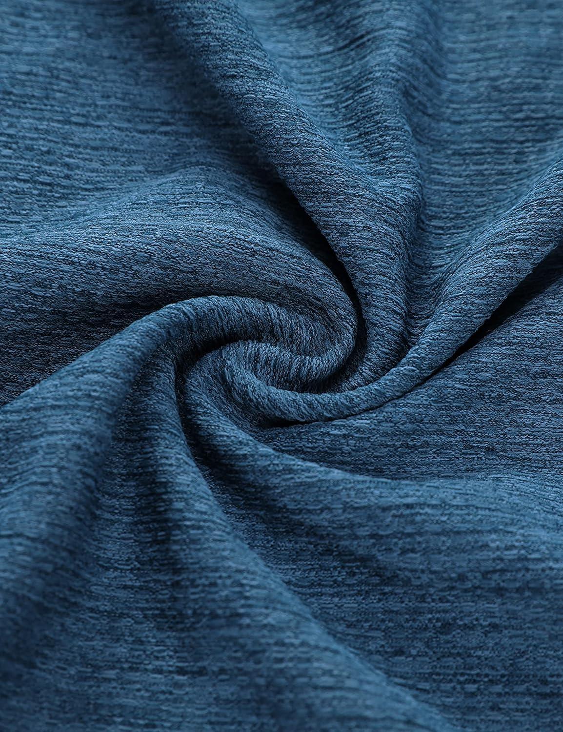 imageCRZ YOGA Crewneck Workout Long Sleeve Shirts for Men Quick Dry Running Athletic TShirts Lightweight Basic TopsOcean Blue Heather