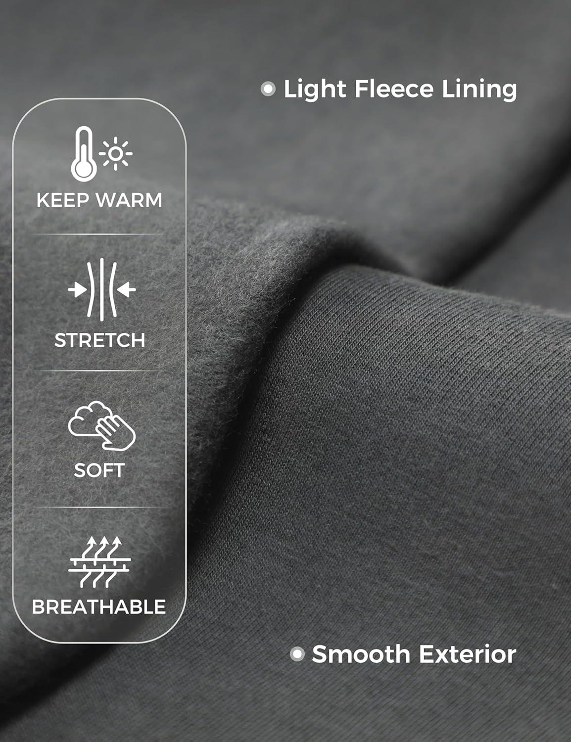 imageCRZ YOGA Fleece Crewneck Sweatshirt for Men Long Sleeve Breathable Workout Casual Pullover Basic Sweat ShirtsAnthracite