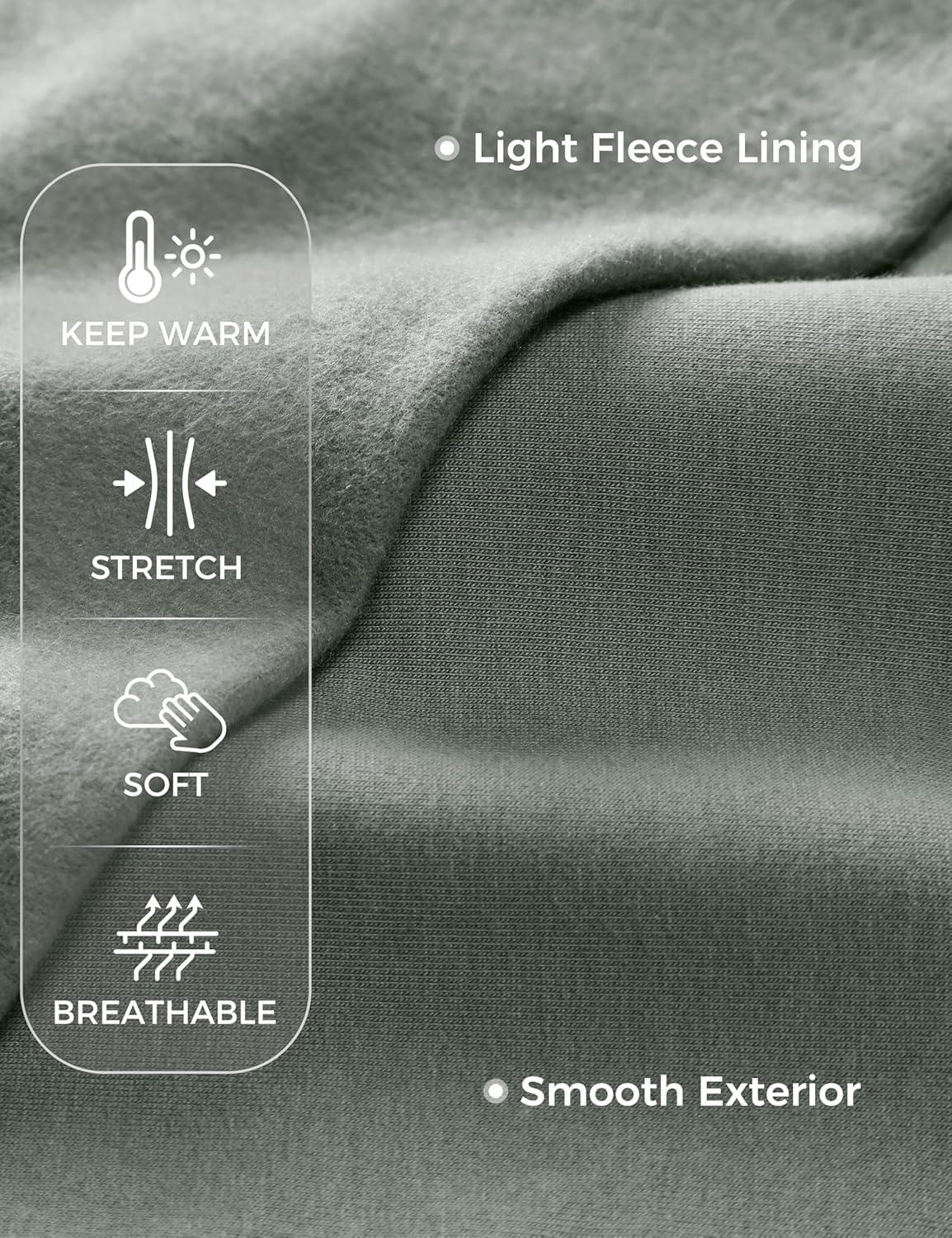 imageCRZ YOGA Fleece Crewneck Sweatshirt for Men Long Sleeve Breathable Workout Casual Pullover Basic Sweat ShirtsGrey Sage