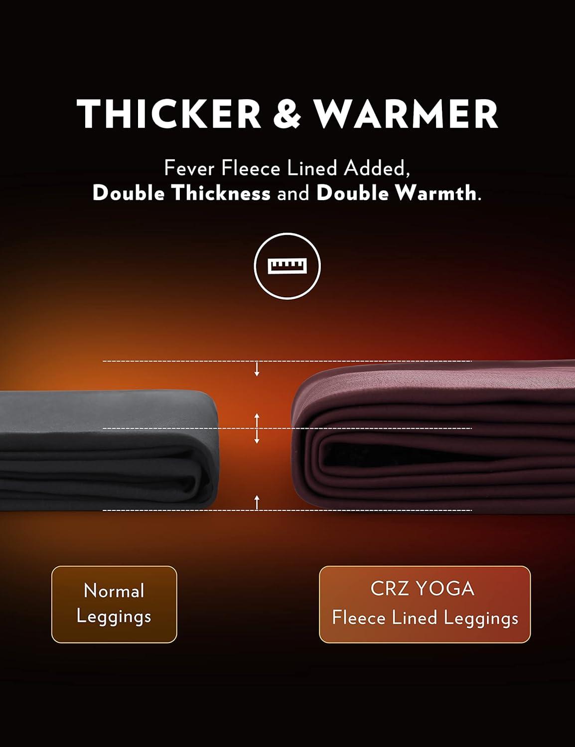 imageCRZ YOGA Fleece Lined Leggings Pockets 28 Thermal Casual Lounge Workout Womens Yoga Full Length Pants Winter WarmTrue Navy