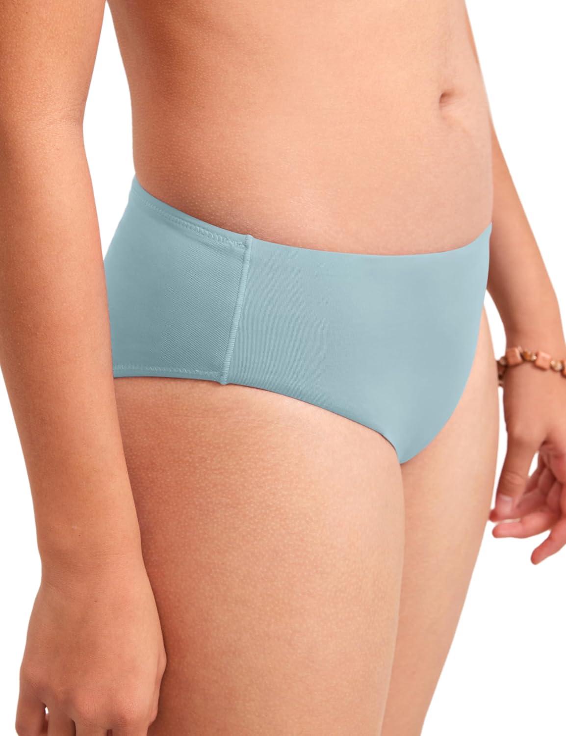 imageCRZ YOGA Girls Bikini Set 2 Piece Swimsuit Beach Sports Bathing Suit Scoop Neck Adjustable Straps Padded Kids TeenLight Grayish Blue