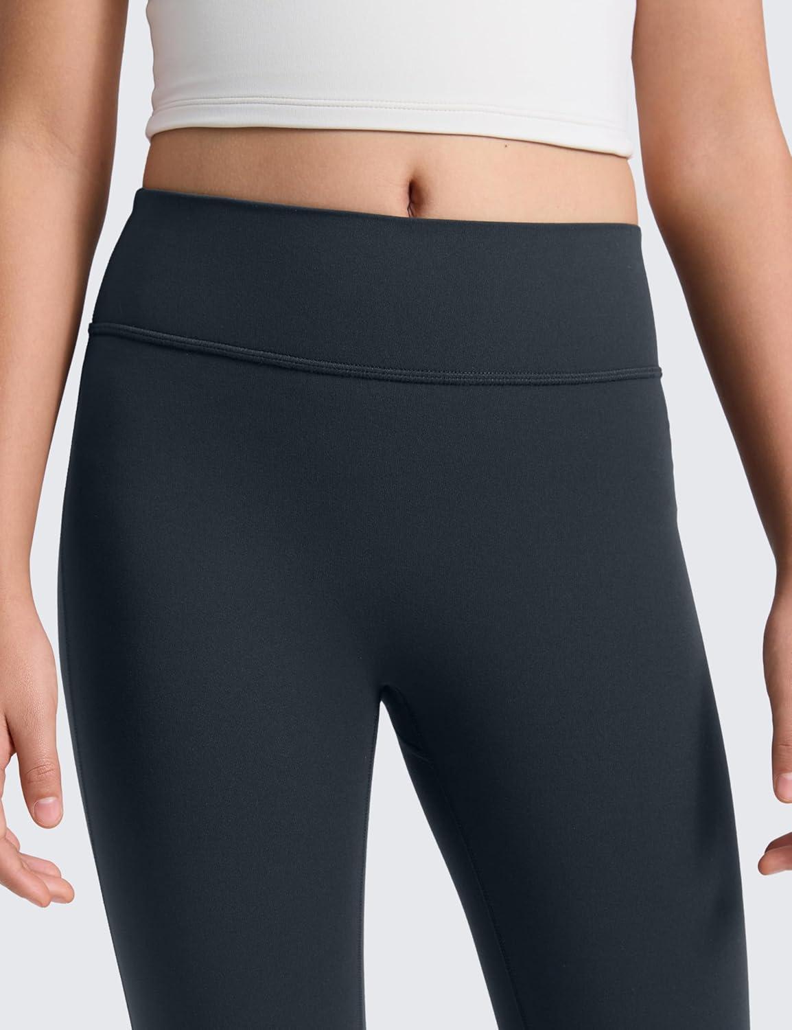 imageCRZ YOGA Girls Butterlift Full Length No Front Seam Yoga Leggings Athletic Sports Casual Pants Tights Kids TeenTrue Navy