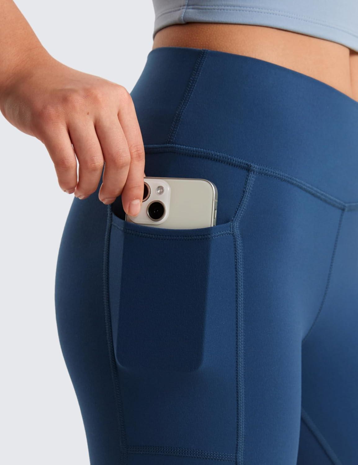 imageCRZ YOGA Girls Butterluxe Athletic Biker Shorts with Pockets Dance Yoga Casual High Waist Kids Teen SummerFrench Navy