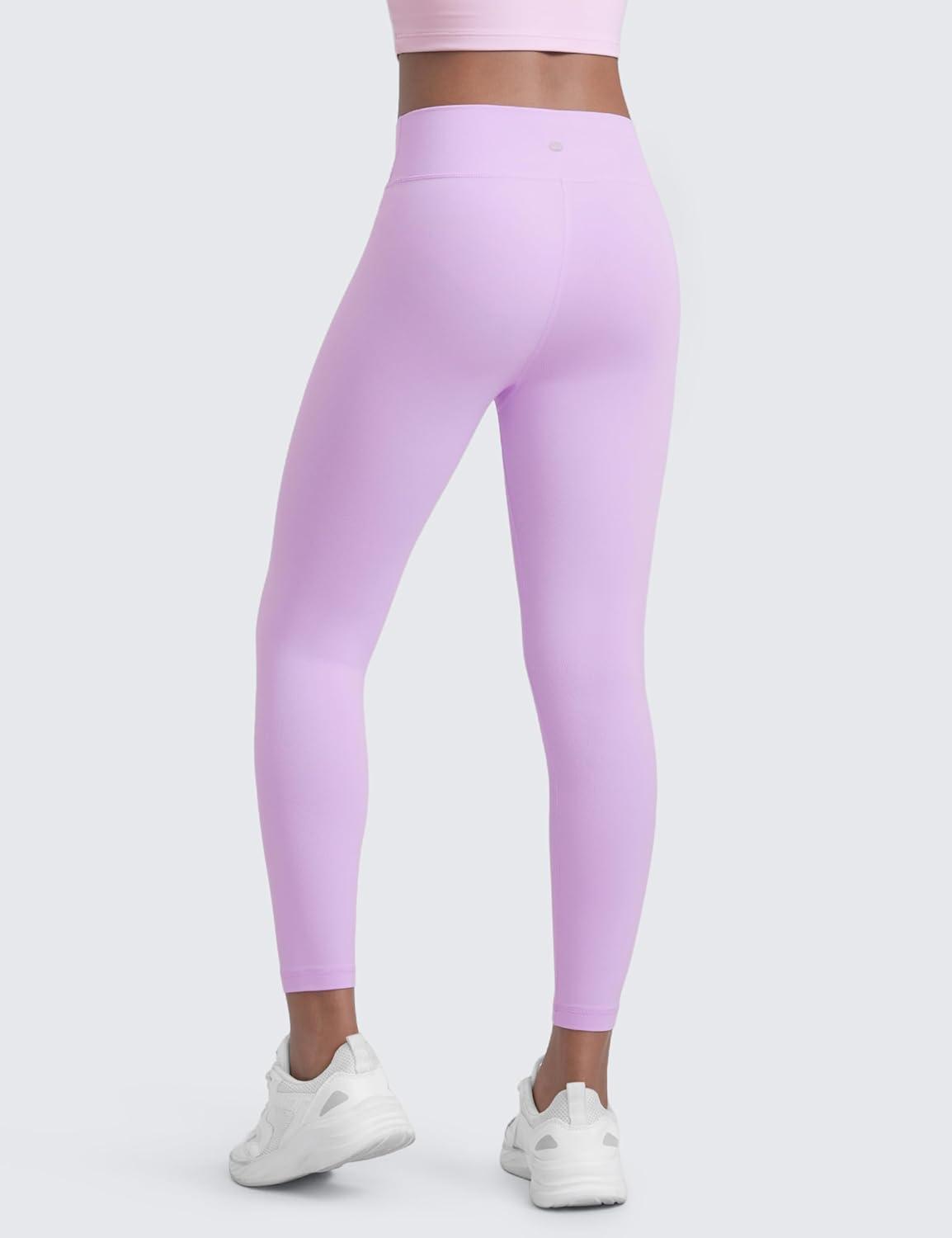 imageCRZ YOGA Girls Butterluxe Crossover Waist Yoga Leggings Athletic Sports Casual Pants V Cross Tights Kids TeenElfin Purple