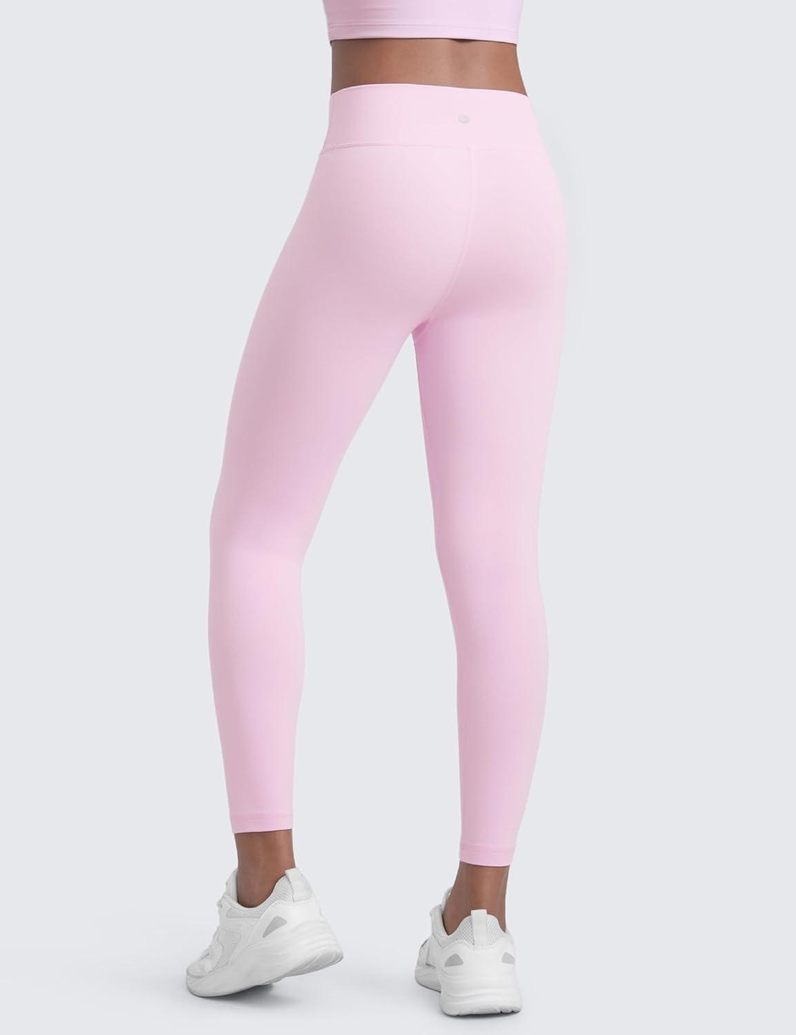 imageCRZ YOGA Girls Butterluxe Crossover Waist Yoga Leggings Athletic Sports Casual Pants V Cross Tights Kids TeenVita Pink