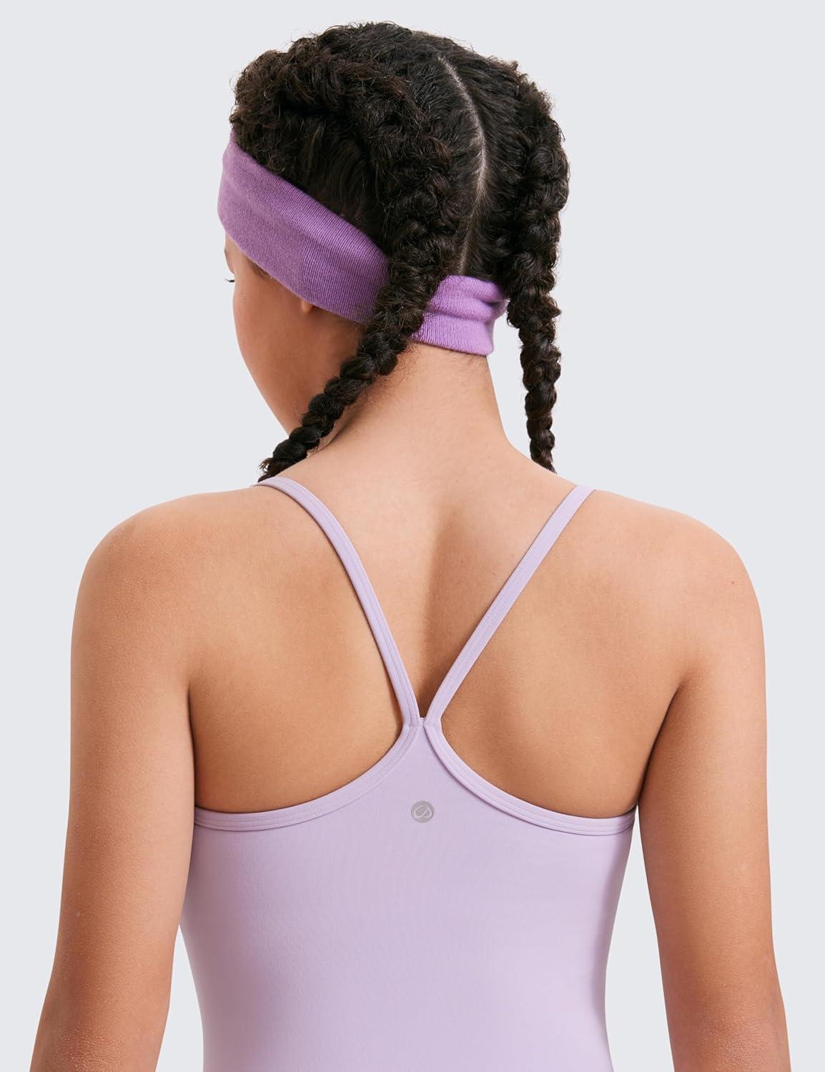 imageCRZ YOGA Girls Butterluxe Double Lined Camisole Tank Tops Crop Dance Yoga Athletic Casual Spaghetti Y Back Kids TeenLilac Air
