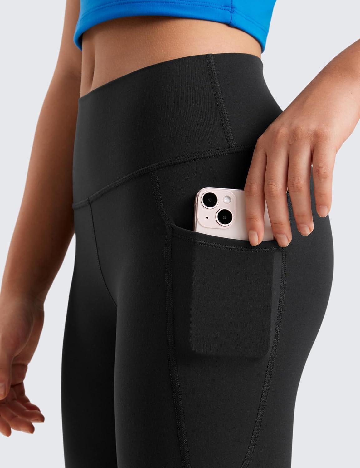 imageCRZ YOGA Girls Butterluxe Yoga Leggings with Pockets Athletic Sports Casual Pants High Waist Tights Kids TeenBlack