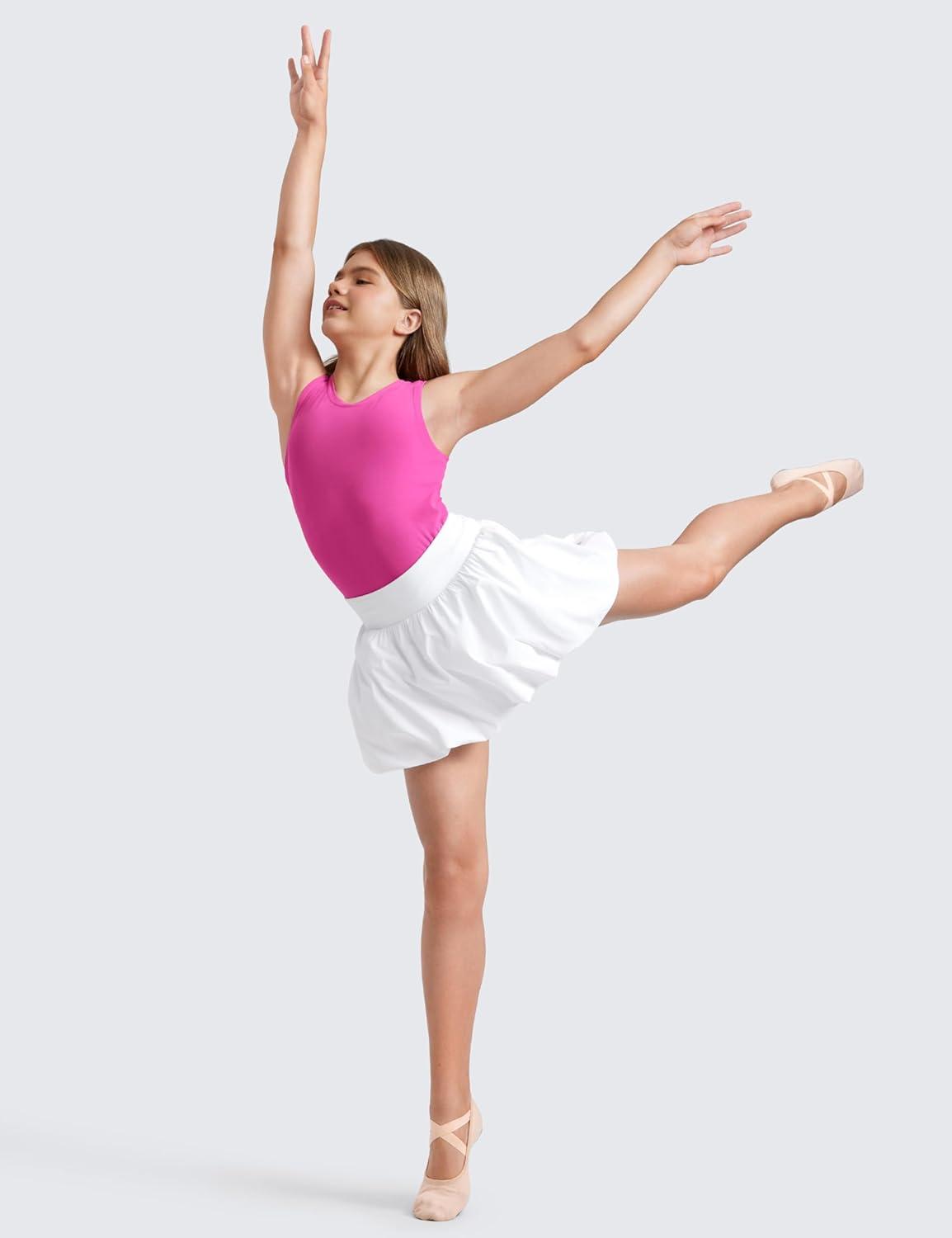 imageCRZ YOGA Girls Cloudweight Athletic Tank Tops Hip Length Active Dance Casual Crew Neck Sleeveless Kids TeenLight Purple