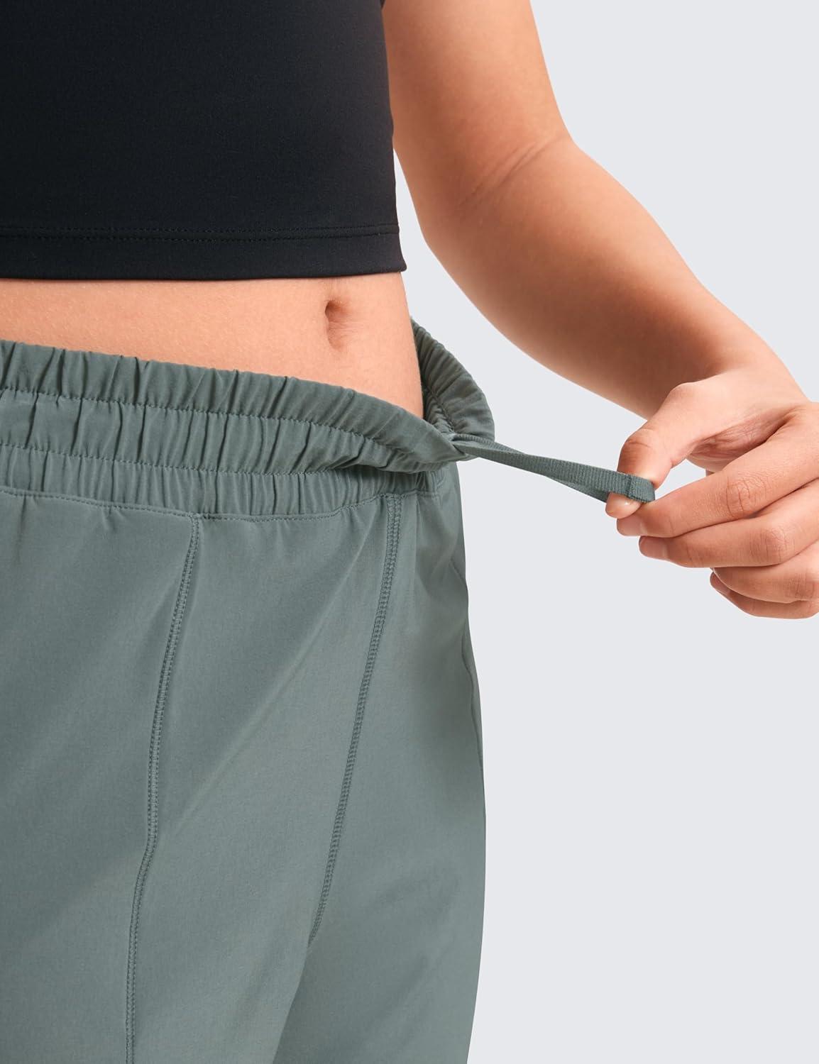 imageCRZ YOGA Girls FeatheryFit Soft Athletic Shorts with Zipper Pocket Tennis Soccer Running Casual Liner Kids TeenGrey Sage