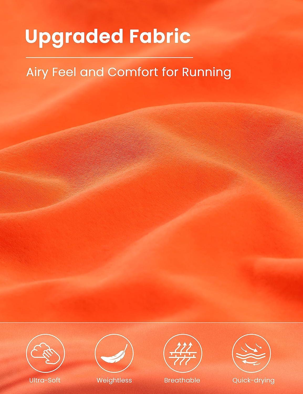 imageCRZ YOGA Girls FeatheryFit Soft Athletic Shorts with Zipper Pocket Tennis Soccer Running Casual Liner Kids TeenNeon Orange