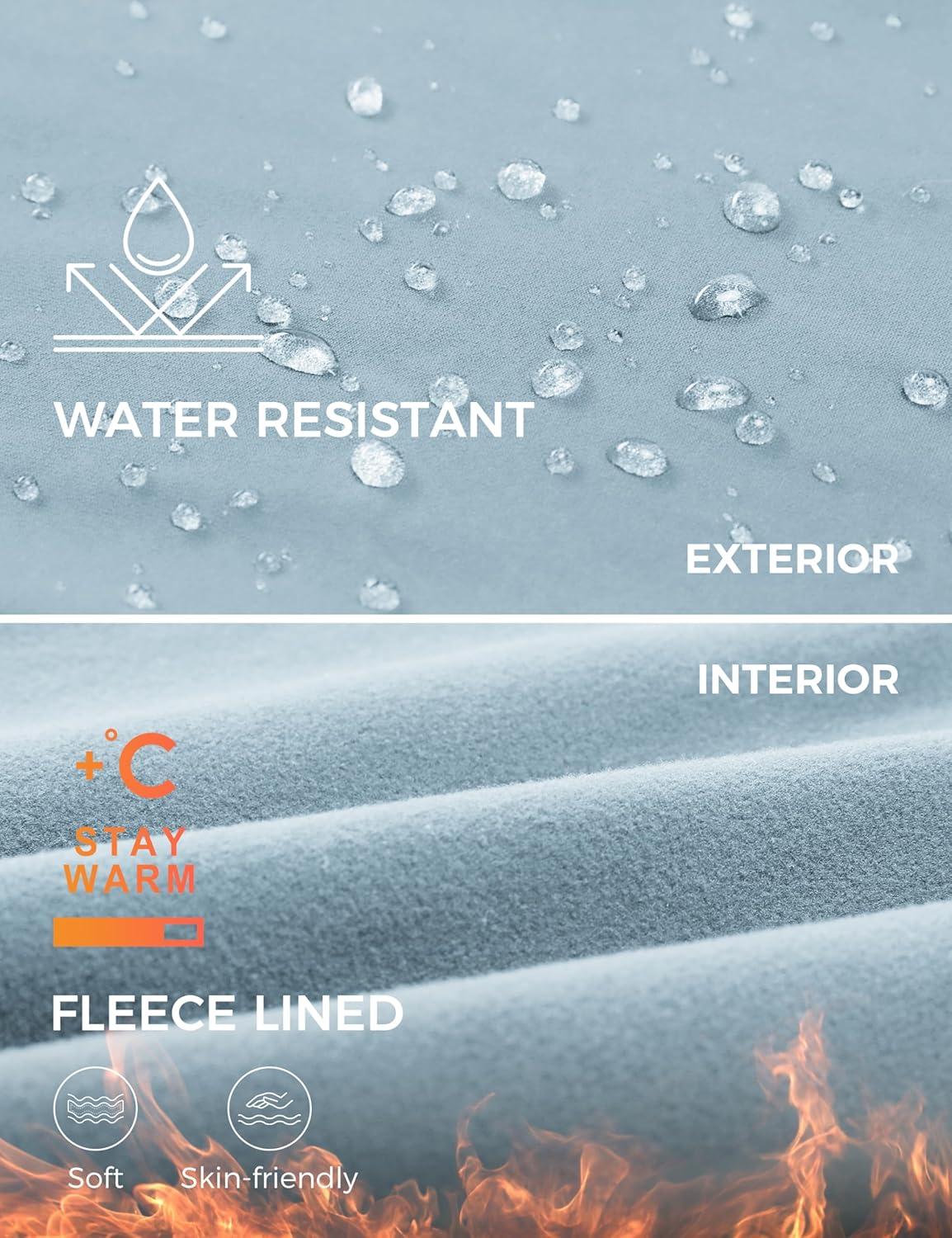 imageCRZ YOGA Girls Fleece Lined High Waist Athletic Flare Leggings Water Resistant Casual Yoga Pants Zip Pocket Bell BottomsCambric Blue