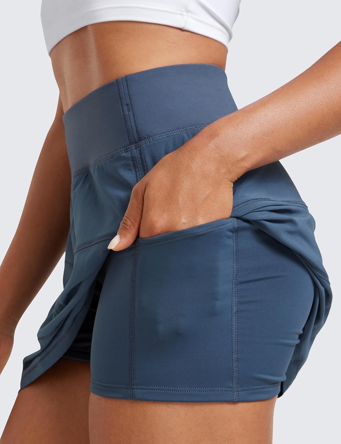 imageCRZ YOGA High Waisted A line Golf Skirts for Women Mini Lined Tennis Casual Work Skorts with 3 PocketsStelindigo