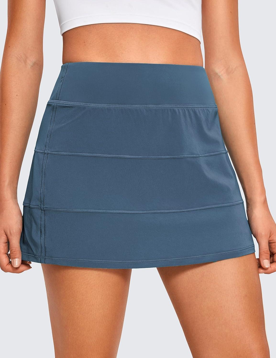 imageCRZ YOGA High Waisted A line Golf Skirts for Women Mini Lined Tennis Casual Work Skorts with 3 PocketsStelindigo