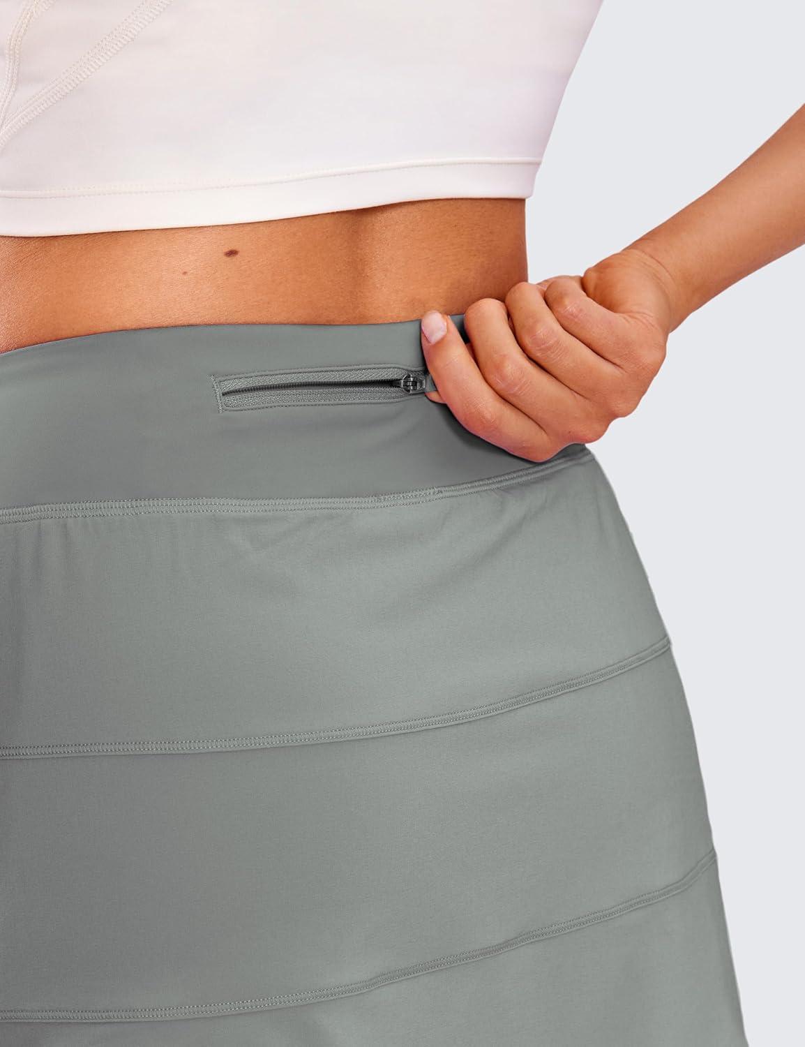 imageCRZ YOGA High Waisted A line Golf Skirts for Women Mini Lined Tennis Casual Work Skorts with 3 PocketsSterling