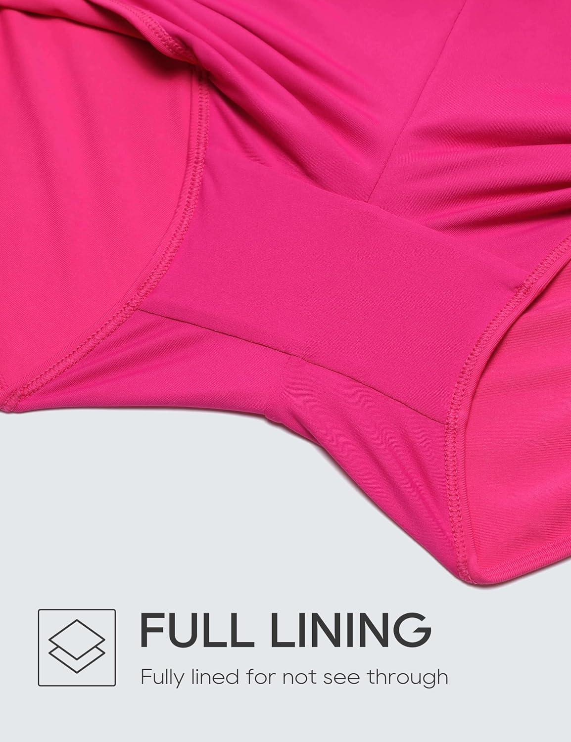 imageCRZ YOGA High Waisted Dolphin Board Shorts for Women 25 Quick Dry Swim Beach Bathing Suit Bottoms with LinerGranita Pink