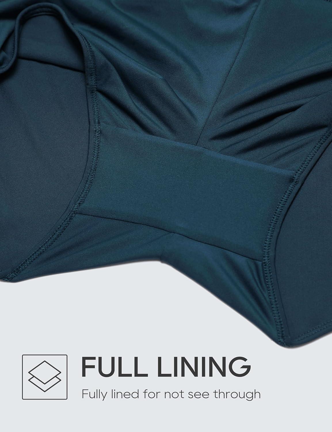 imageCRZ YOGA High Waisted Dolphin Board Shorts for Women 25 Quick Dry Swim Beach Bathing Suit Bottoms with LinerInsignia Blue