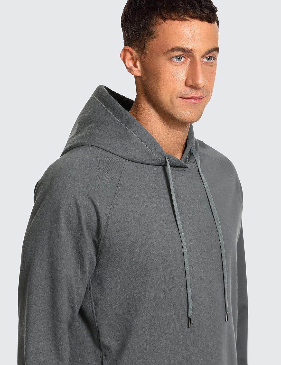 imageCRZ YOGA Hoodies for Men French Terry Hooded Sweatshirts Workout Athletic Casual Pullover Tops with PocketAnthracite