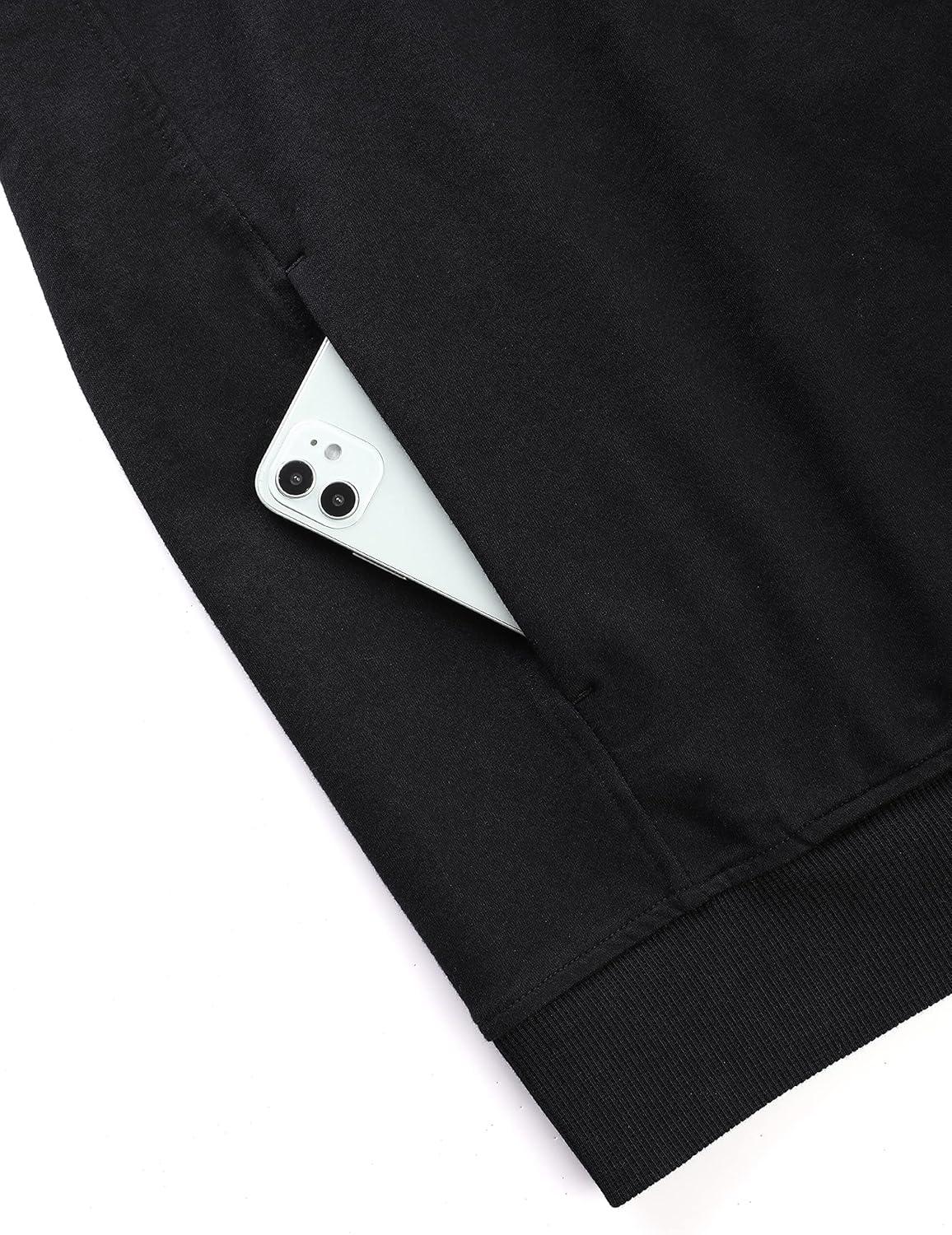 imageCRZ YOGA Hoodies for Men French Terry Hooded Sweatshirts Workout Athletic Casual Pullover Tops with PocketBlack