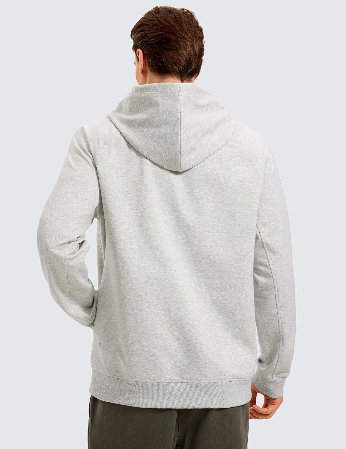 imageCRZ YOGA Hoodies for Men French Terry Hooded Sweatshirts Workout Athletic Casual Pullover Tops with PocketDove Grey Heather