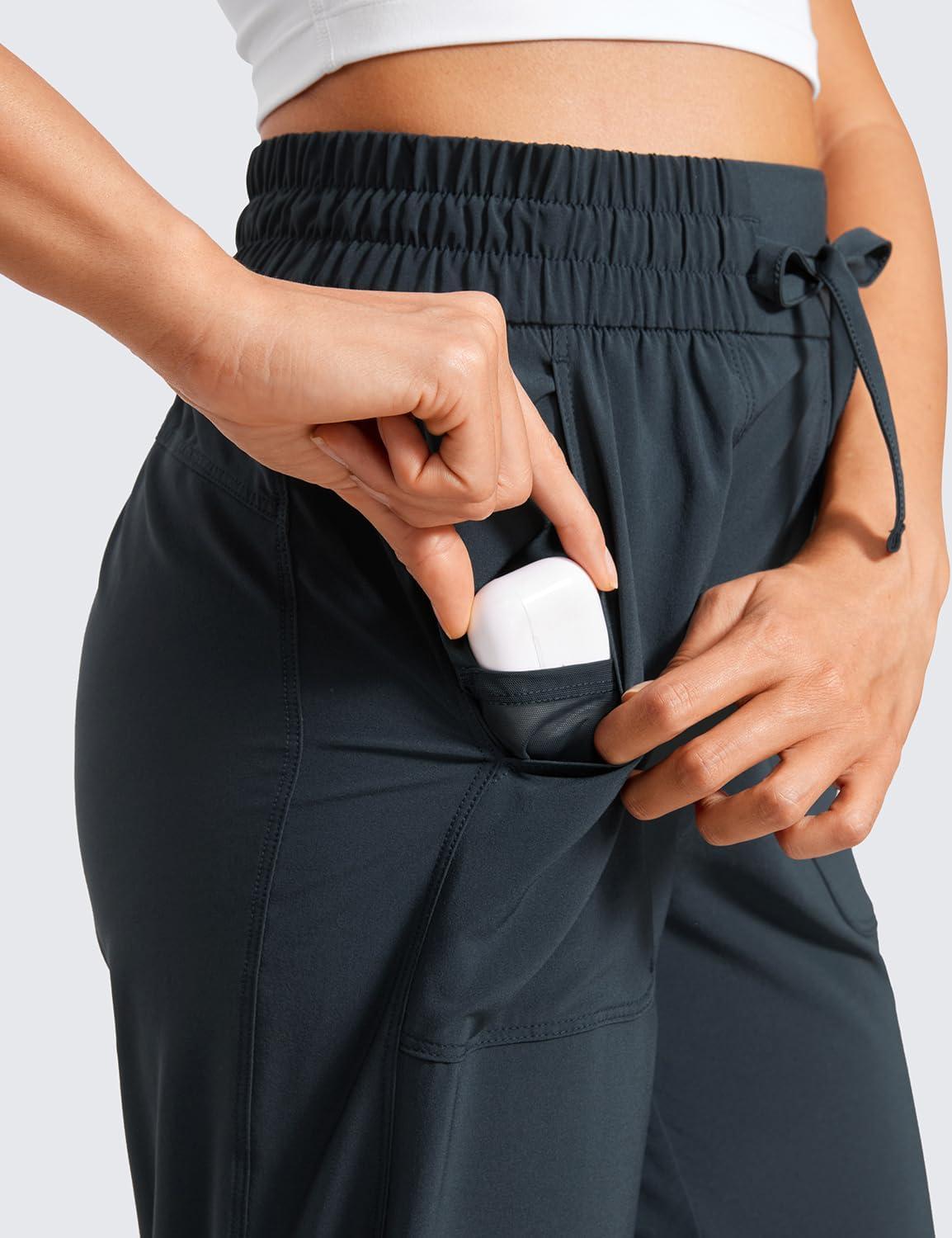 imageCRZ YOGA Lightweight Ankle Pants for Women 78 Casual Lounge Travel Work Trousers with PocketsTrue Navy