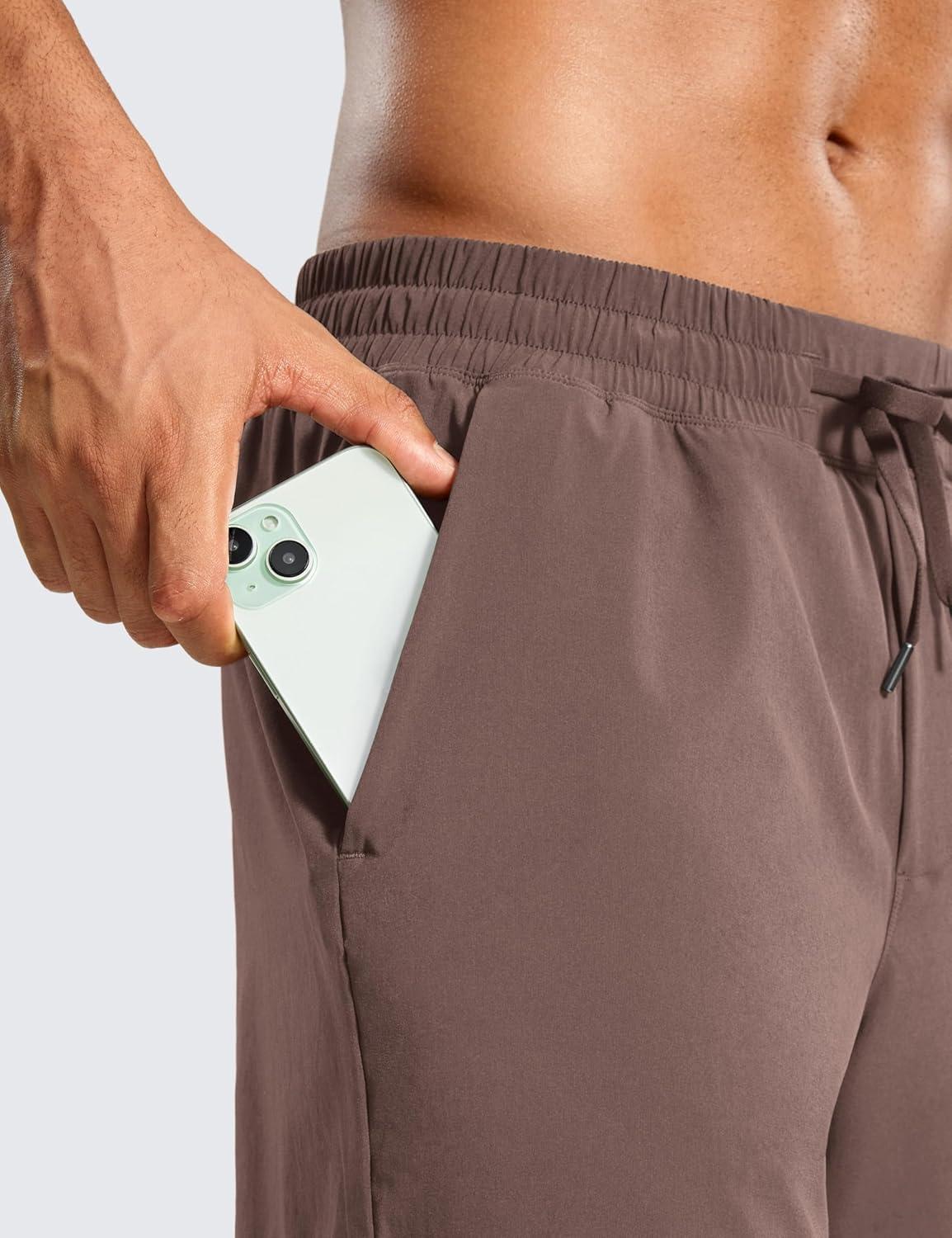 imageCRZ YOGA Mens 2 in 1 Long Liner Shorts 5quot Lined Running Quick Dry for Workout Gym Basketball Athletic with PocketsBrown Rock