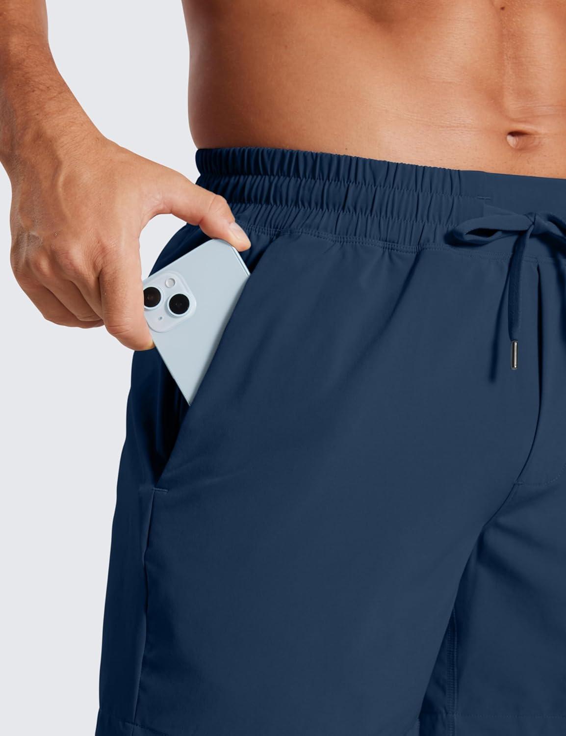 imageCRZ YOGA Mens 2 in 1 Running Shorts 5quot Lined Workout Quick Dry for Workout Sports Athletic with PocketsElectric Blue