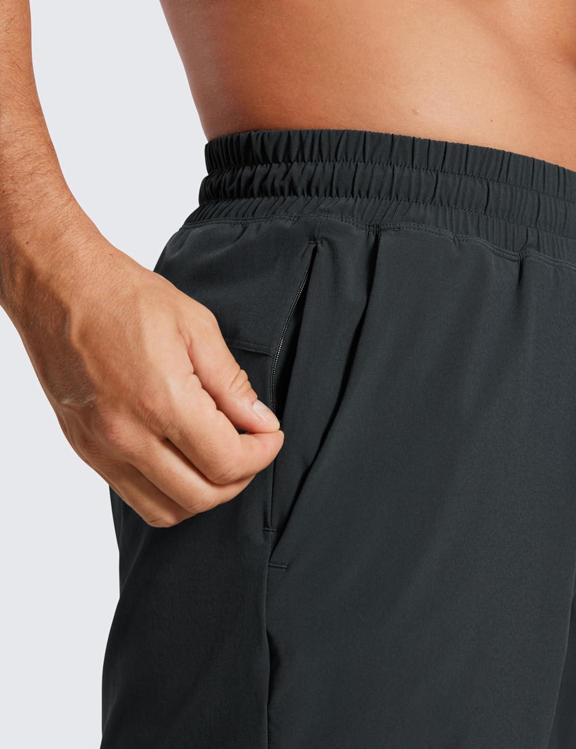 imageCRZ YOGA Mens 2 in 1 Running Shorts 5quot Lined Workout Quick Dry for Workout Sports Athletic with PocketsInk Gray