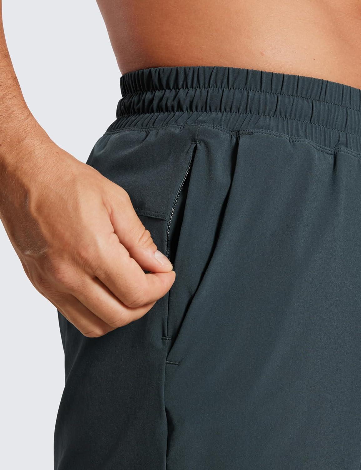 imageCRZ YOGA Mens 2 in 1 Running Shorts 5quot Lined Workout Quick Dry for Workout Sports Athletic with PocketsMelanite