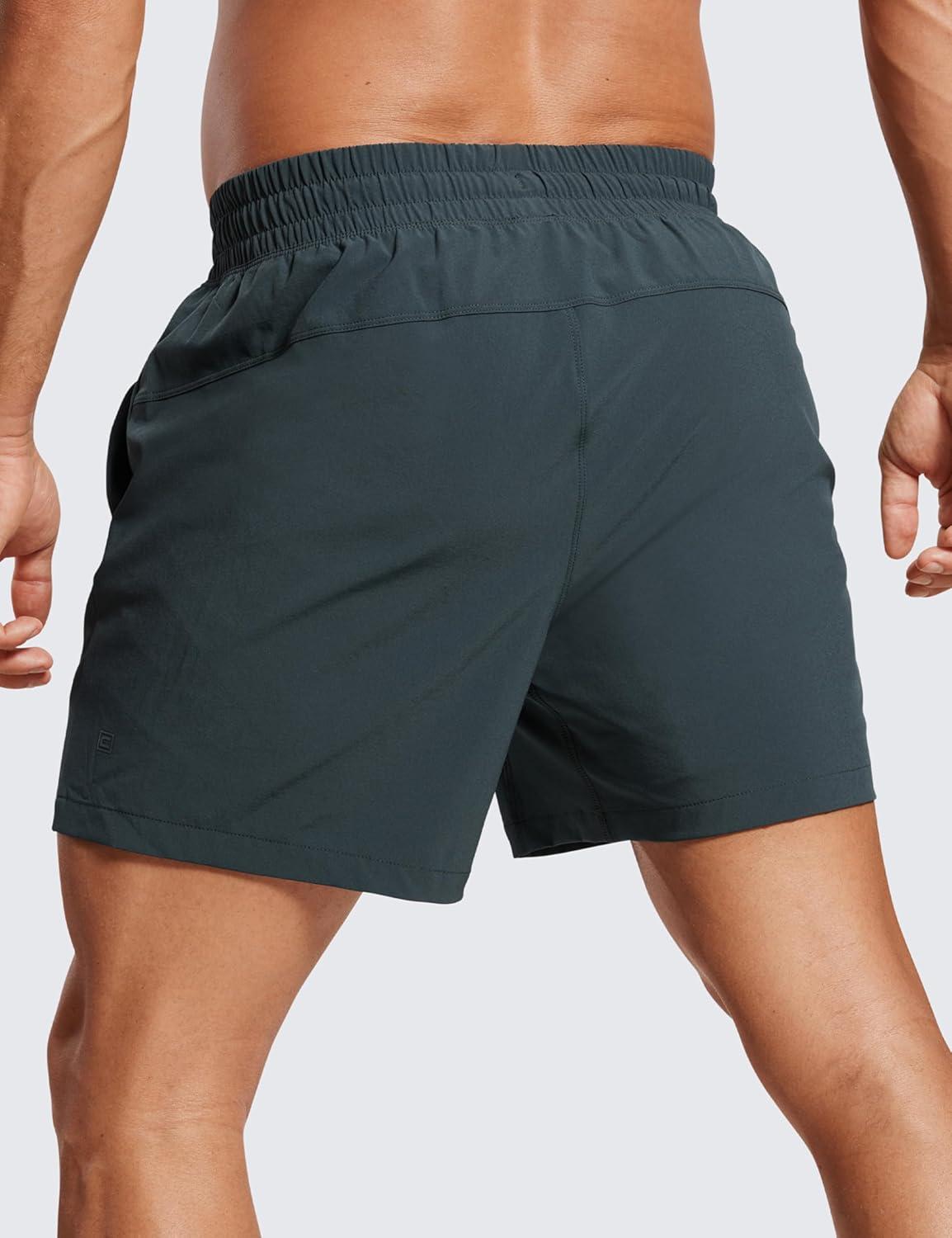 imageCRZ YOGA Mens 2 in 1 Running Shorts 5quot Lined Workout Quick Dry for Workout Sports Athletic with PocketsMelanite
